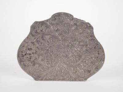 Poudrier 1900 de style Louis XV en argent, intérieur à fond … - Photo 1