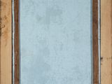 painting of a wooden frame with a white background and a brown border