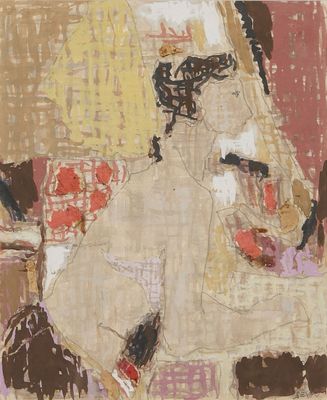 288 Henri SEIGLE (1907-1995) Femme accoudée, circa 1968 Mine…