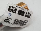 a close up of a metal object with a barcode on it