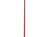 floor lamp with a red base and a white shade
