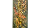 peinture représentant une peinture d'algues et d'autres plantes sur fond blanc