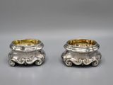 pair of antique silverplated candlesticks