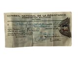 un vieux document sur lequel figure l'image d'un insigne militaire