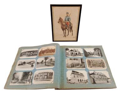 un livre ouvert avec l'image d'un homme sur un cheval