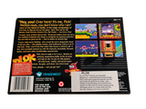 a back cover of a video game on the back of a box