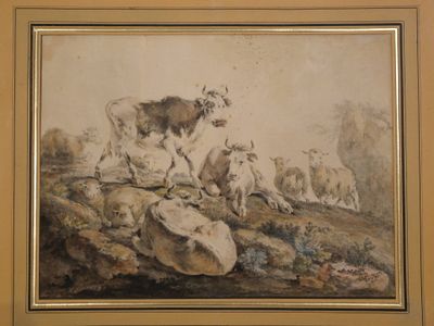 PILLEMENT, Jean (1727-1808) Vaches et moutons - Photo 1