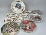 a lot of plates that are sitting on a table