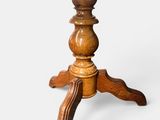 an image of a wooden table with a wooden top on a white background