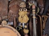 many different types of african items on the table