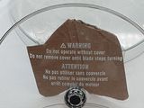 a label on a glass container that says don ' t separate without cover