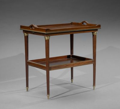 Table desserte rectangulaire en acajou bordé de filet de lai… - Photo 1