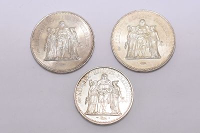 3 MONNAIES argent Hercule: 2 de 50 FRANCS et 1 de 10 FRANCS - Photo 1