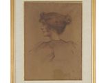 un dessin représentant une femme avec un chignon