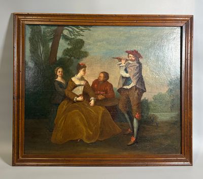 an image of a painting of a group of people sitting around a table