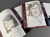a book with a drawing of a man and a woman