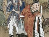 an image of a painting of a man and a woman holding a sword