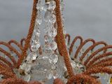 chandelier made of glass beads and glass beads hanging from the ceiling