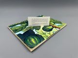 a close up of a piece of paper with a card attached to it