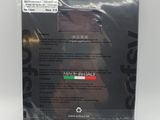 the back of a plastic bag with a picture of a man on it
