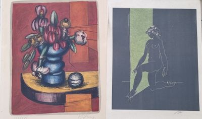 Lot de 2 lithographies en couleurs : - Franz PRIKING (1929-1…