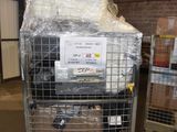 a cart with a mattress on top of it in a warehouse