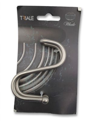 TRIALE - Ce crochet en S conçu en métal argenté possède des …