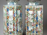 pair of chinese famille famille vases on stands