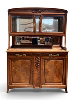 Deux-corps en bois naturel sculpté de rameaux de chataigner …