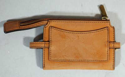 FOSSIL Porte carte en cuir marron