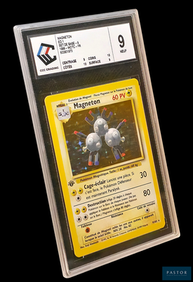 une image d'une carte Pokémon dans un étui en plastique