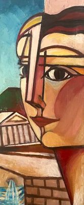 Georges-Henri PESCADERE (1915 - 2003), "Visage devant le tem…