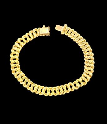 Bracelet en or jaune à mailles américaines.