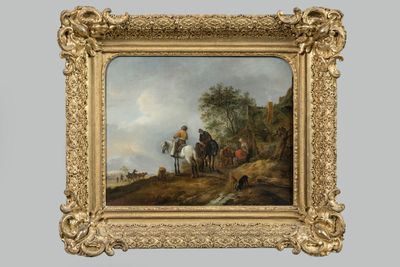 une image représentant un tableau où l'on voit un homme dans une calèche