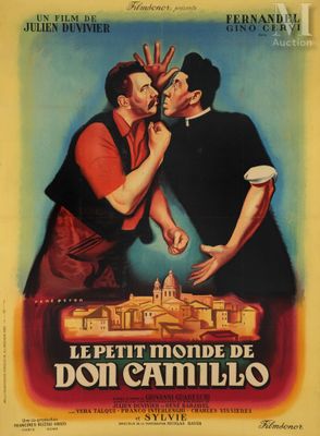 a movie poster for the film le petit monde de don camillo