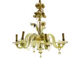 lustre en verre de Murano orné de fleurs et de bougies