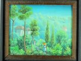 un tableau représentant une femme avec un panier sur la tête