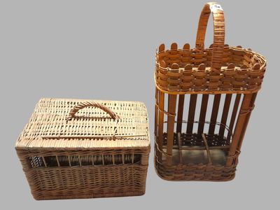 Porte-bouteille et panier pique-nique en osier