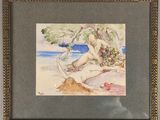 une image représentant un tableau d'une femme nue sur la plage