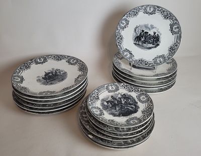 five plates stacked on top of each other on a table