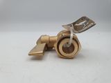 a close up of a brass ball valve on a white surface