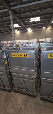many bins that are in a warehouse with a lot of them