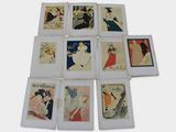 many cards that have pictures of women on them