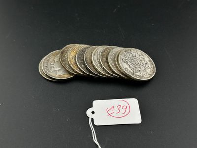 11 monnaie Napoléon de 5 Francs argent.