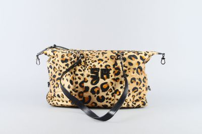 SONIA RYKIEL. Sac porté épaule en tissu motif léopard, ferme… - Photo 1