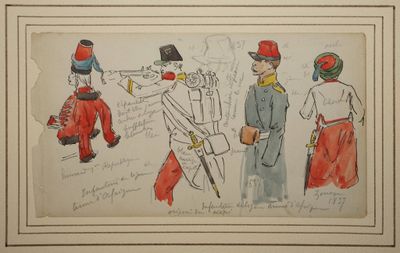 DETAILLE Édouard, entourage de, Études de têtes de soldats -…