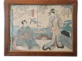 une image représentant un tableau d'une femme en kimono