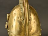 helmet of a roman soldier, late bronze, italy, 1st century ad