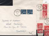 envelope with a picture of a clock on the front and a postcard on the back of the envelope