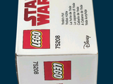 a box of lego star wars items on a blue background